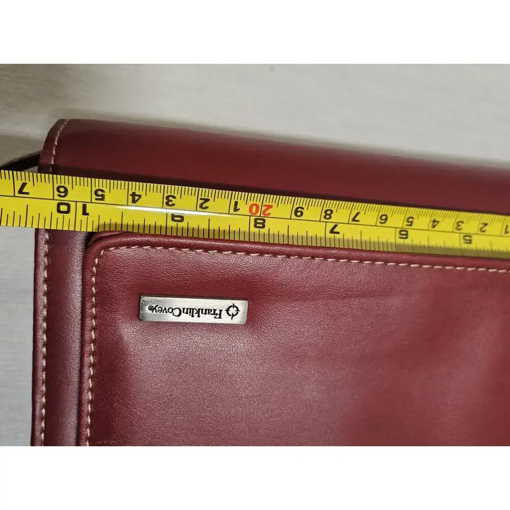 Franklin Covey Burgundy Faux Leather Tote Wallet Planner Case - Missing Binder